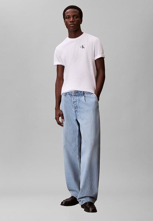 Calvin Klein - SS 30S CLASSIC BACK MONOLOGO TEE - Bright White