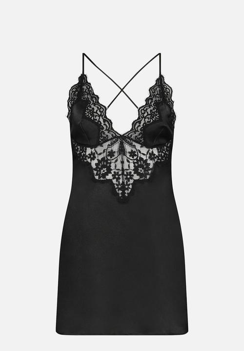 Hunkemoller - Sd satin mya - black
