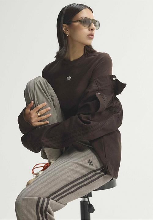 adidas Originals - Tweed Classic Firebird Track Pants - Light Brown