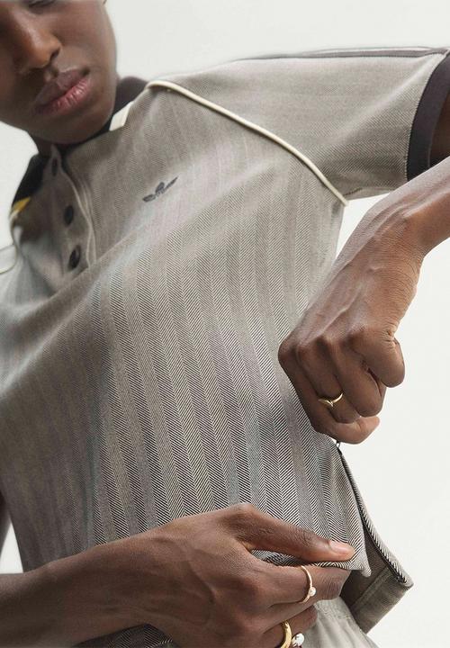 adidas Originals - Tweed Polo Shirt - Light Brown