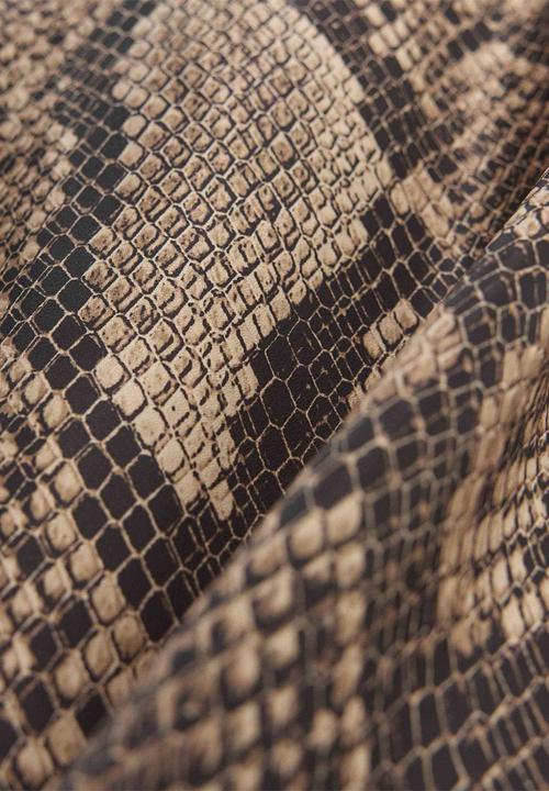 adidas Originals - Snake Print Satin Skirt - Beige