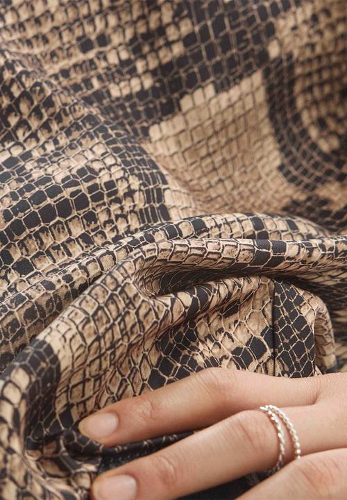 adidas Originals - Snake Print Satin Jersey - Beige