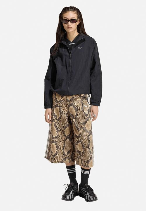 adidas Originals - Snake Print Denim Bermuda Shorts - Beige