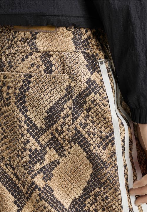 adidas Originals - Snake Print Denim Bermuda Shorts - Beige