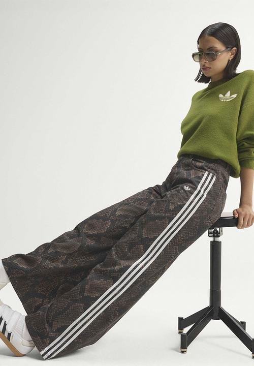 adidas Originals - Snake Print Denim Loose Pants - Brown
