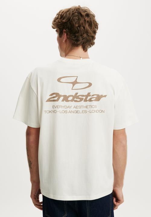 Cotton On - Everyday Fit Graphic T-shirt - Vintage White/Everyday Aesthetics 