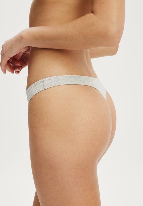 Cotton On - Cotton comfy g-string brief - grey marle