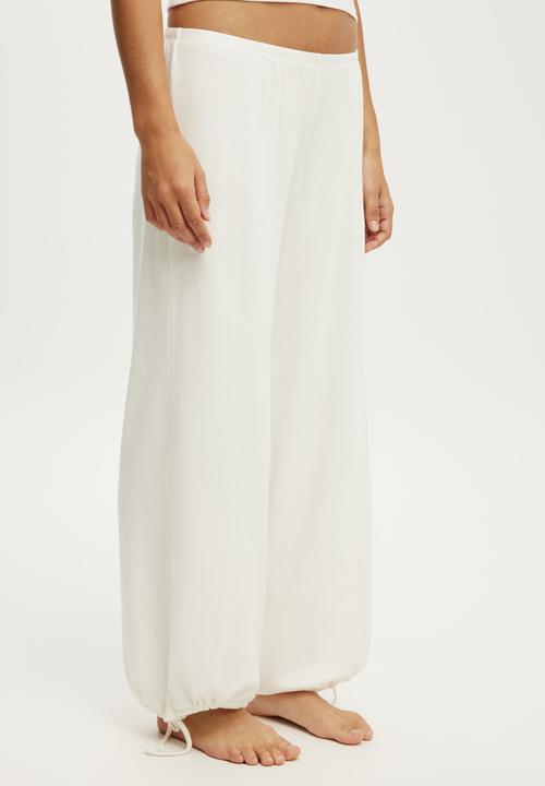 Cotton On - Dreamy soft pointelle wide leg pant - coconut milk