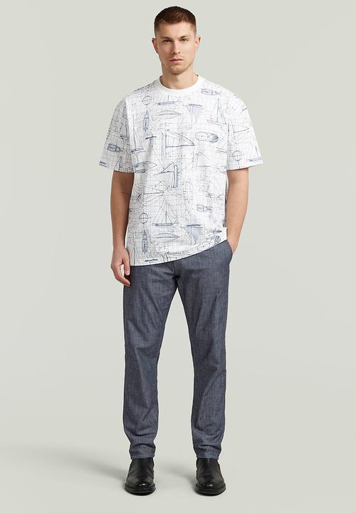 G-STAR - Aop Relaxed R T - Milk Boat Blueprint