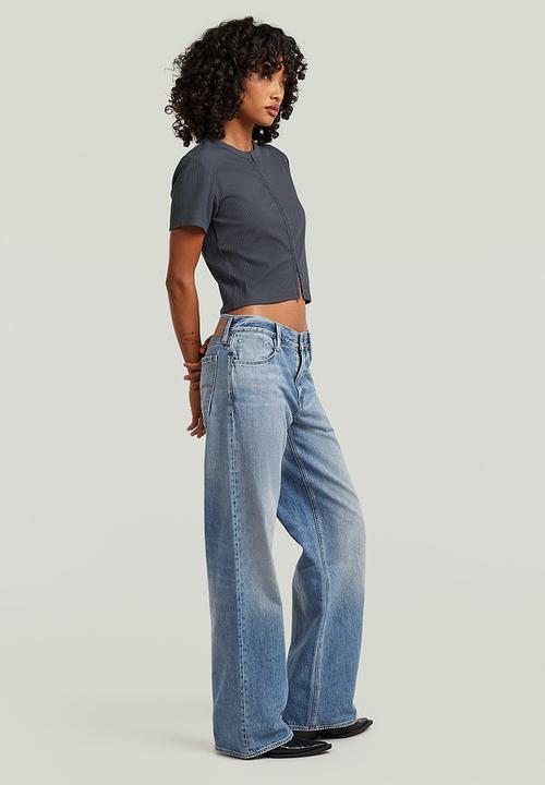 G-STAR - Hook & eye slim rib r t wmn - petrol