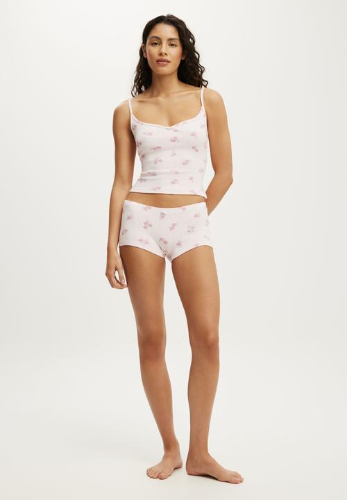 Cotton On - Dreamy soft pointelle micro short - penelope floral pink kiss