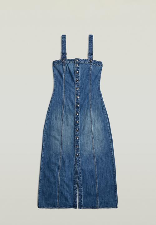 G-STAR - Bustier dress detachable straps wmn - faded blue glacier