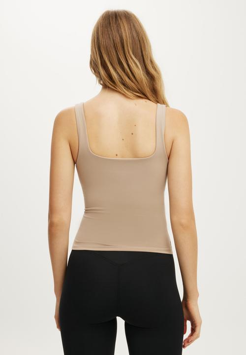 Cotton On - Ultra Soft Square Neck Tank - Latte