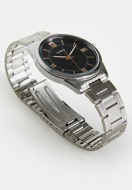 Casio - Analog Black Dial S Steel - Black