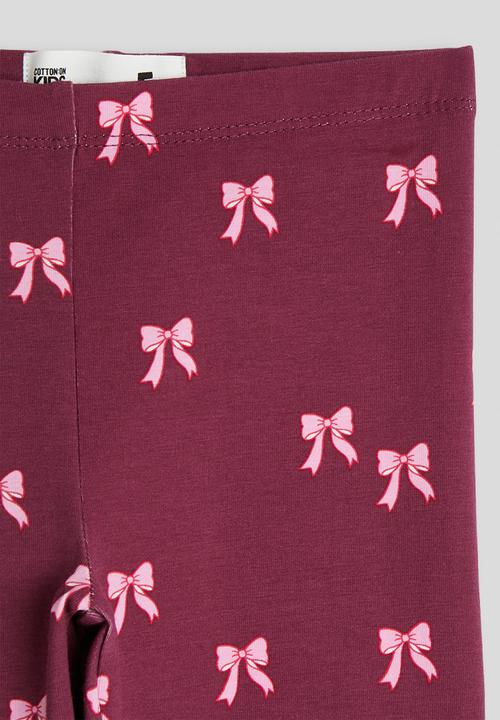 Cotton On - Essential Legging - Berry Jam/Bows