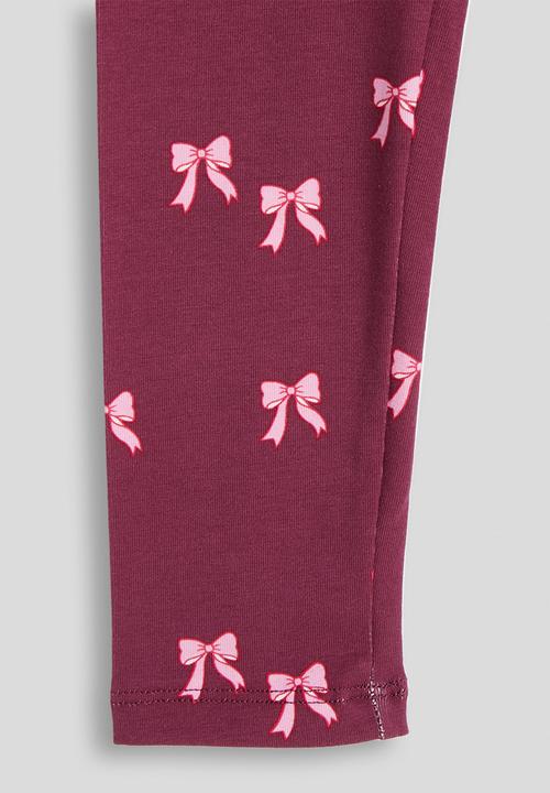 Cotton On - Essential Legging - Berry Jam/Bows