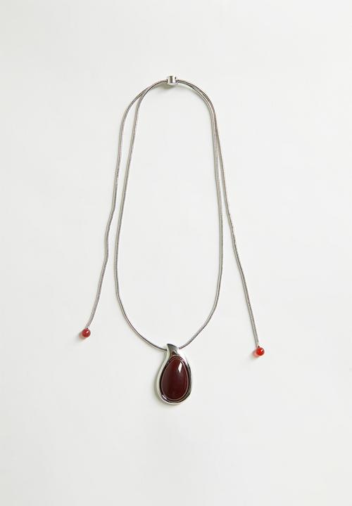 Tessa Design - Romina Gemstone Pendant Necklace-Silver