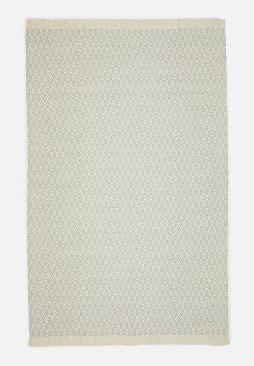 Sixth Floor - Santi Cotton Woven Geo Rug - Sage