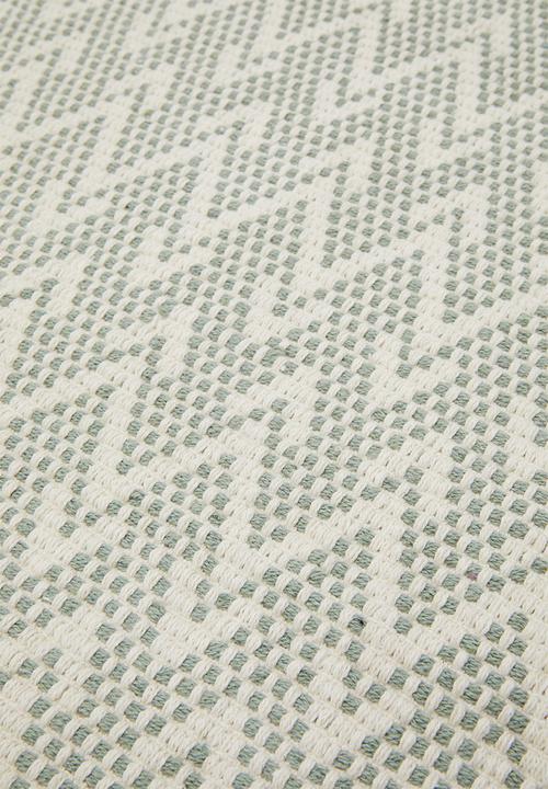 Sixth Floor - Santi Cotton Woven Geo Rug - Sage