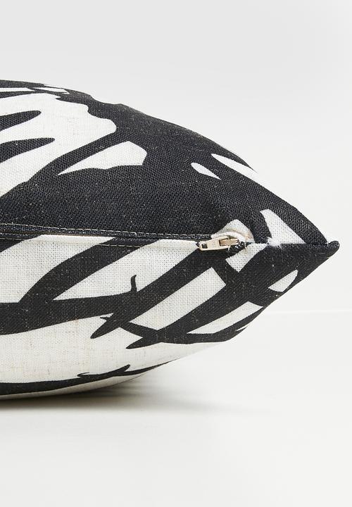 Sixth Floor - Zanzi Forest Cushion Cover - Blk & Ecru