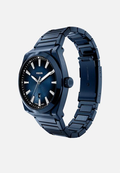 Fossil - Everett Three-Hand Navy Stainless Steel  FS6169 Watch - Blue