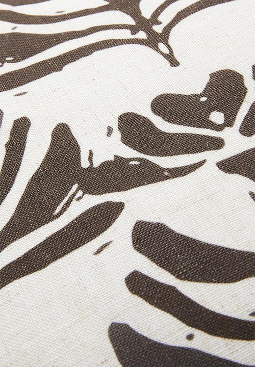 Sixth Floor - Graphic Floral Cushion Cover - Brown & Ecru