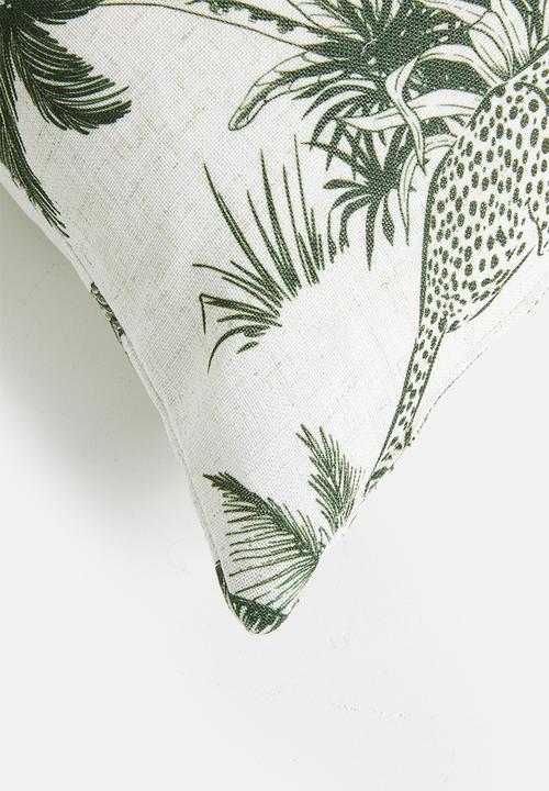 Sixth Floor - Jungle Palm Cushion Cover - Milk & Green