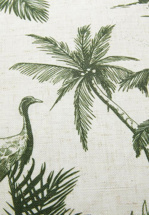Sixth Floor - Jungle Palm Cushion Cover - Milk & Green