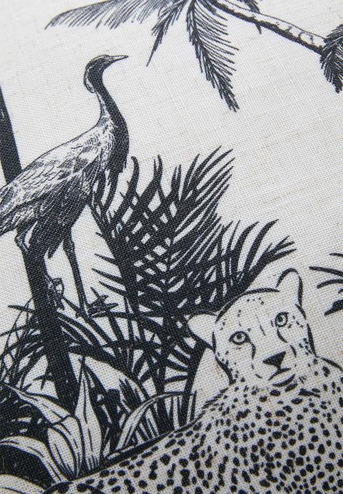 Sixth Floor - Jungle Palm Cushion Cover - Milk & Black