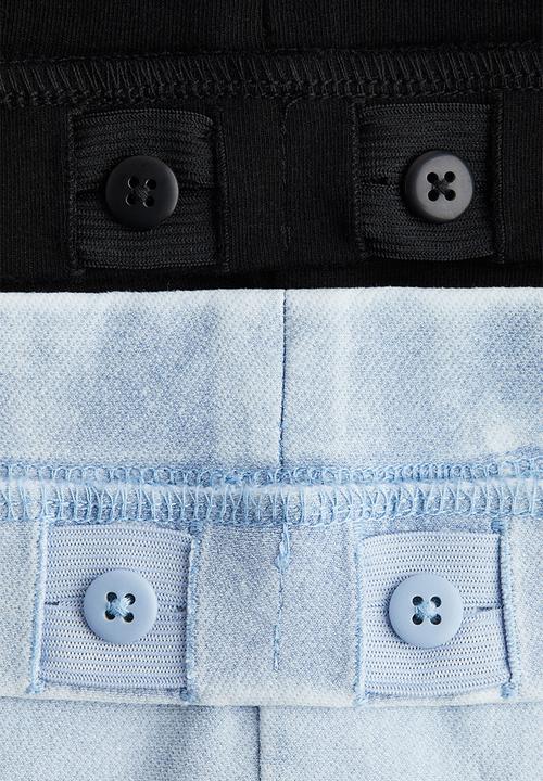 H&M - 2-pack flared jeggings - light blue/black