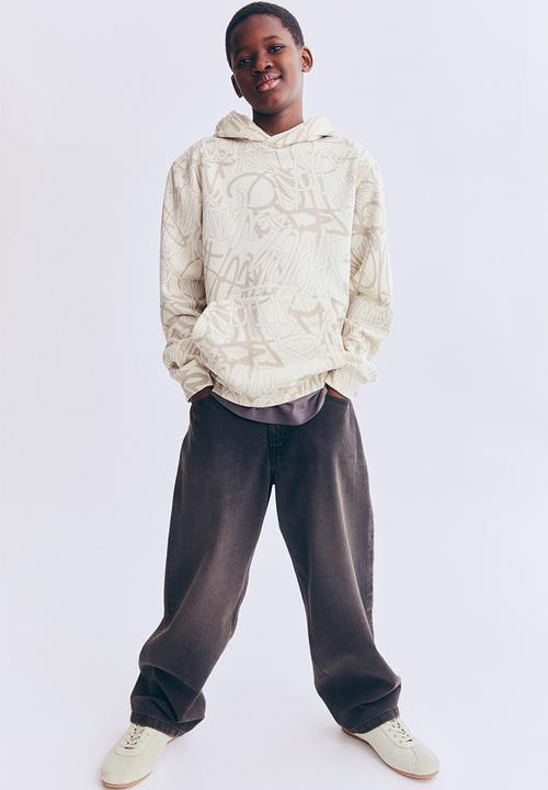 H&M - Hoodie - beige/graffiti
