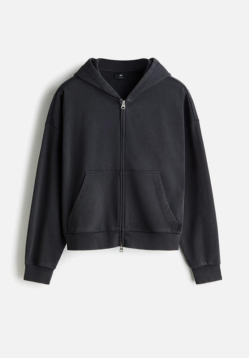 H&M - Oversized fit zip-through hoodie - dark grey