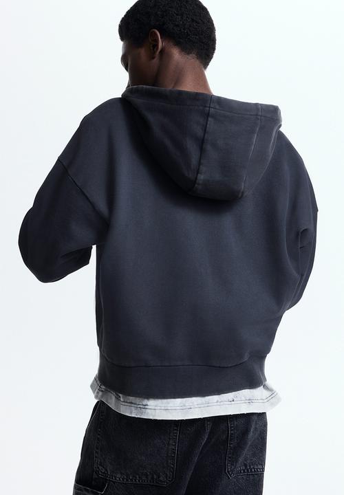 H&M - Oversized fit zip-through hoodie - dark grey