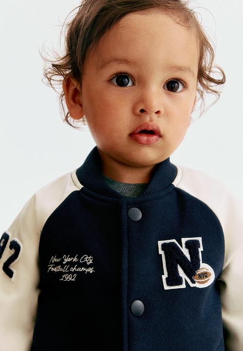 H&M - Baseball jacket - navy blue/new york city