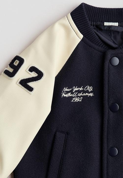 H&M - Baseball jacket - navy blue/new york city
