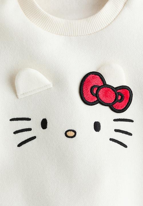H&M - Motif-detail sweatshirt - white/hello kitty