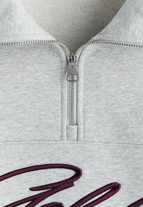 H&M - Relaxed fit zip-top sweatshirt - grey marl/golden