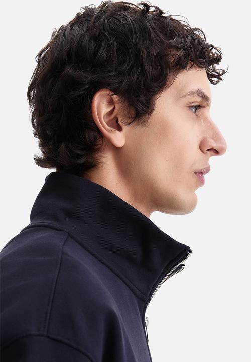 H&M - Relaxed fit zip-top sweatshirt - black/golden