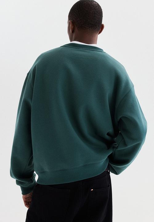 H&M - Loose fit sweatshirt - dark green/soho nyc