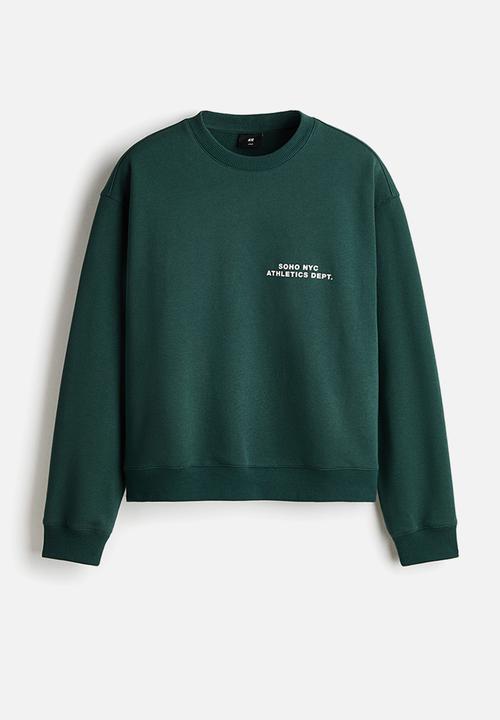 H&M - Loose fit sweatshirt - dark green/soho nyc