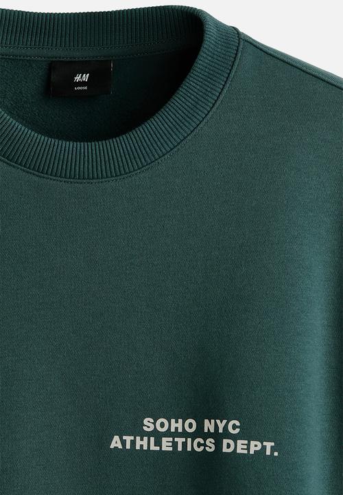 H&M - Loose fit sweatshirt - dark green/soho nyc
