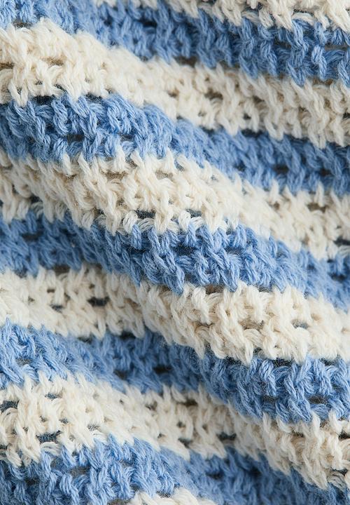 H&M - Textured-knit jumper - blue/striped