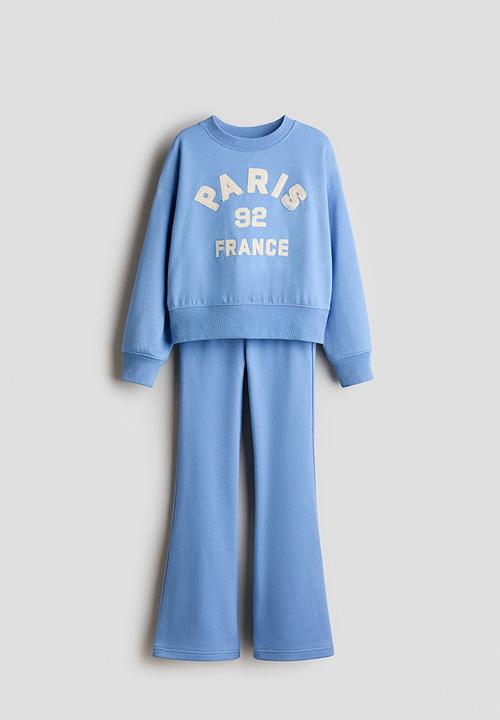 H&M - 2-piece sweatshirt and joggers set - blue/paris