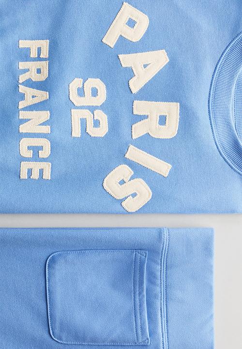 H&M - 2-piece sweatshirt and joggers set - blue/paris