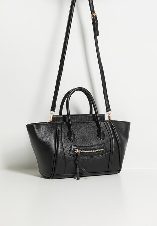 Tessa Design - Nelle Top Handle Structured Tote - Black