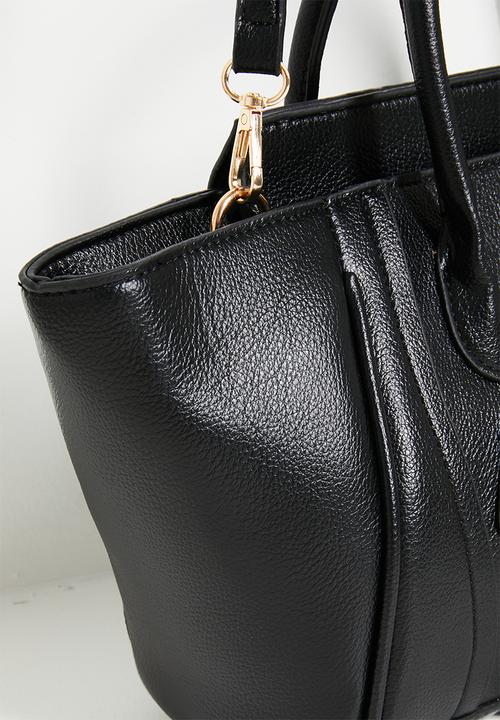 Tessa Design - Nelle Top Handle Structured Tote - Black