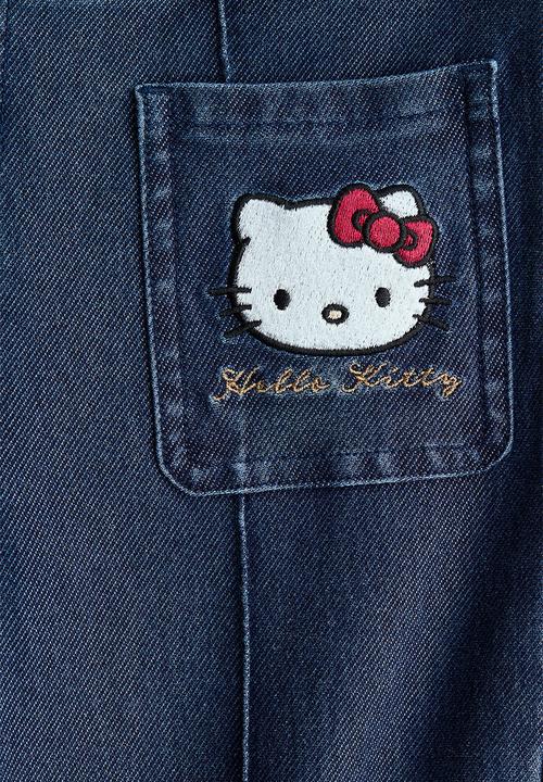 H&M - Denim-look flared jeggings - denim blue/hello kitty