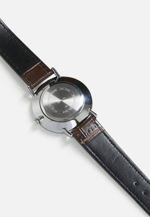 Casio - Analog Round Brwn Ltr Silv Dial - Brown