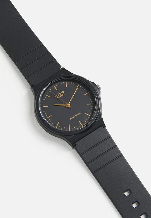 Casio - Analog Rnd Blk Dial Gold Lin - Black/Gold