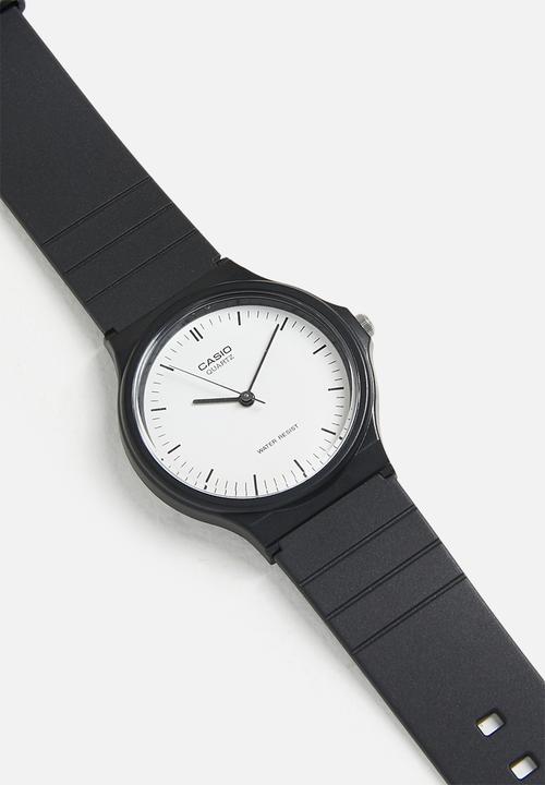 Casio - Analog Rnd Wht Dial Gold Lin - Black